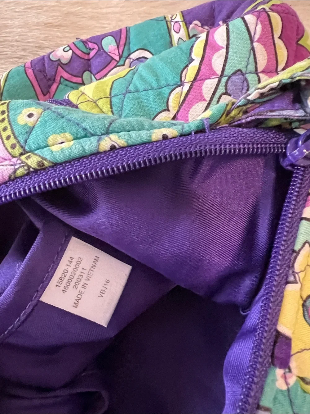 VERA BRADLEY Heather 2013  Zip Hipster Crossbody Purple Green Paisley Y2K Bag